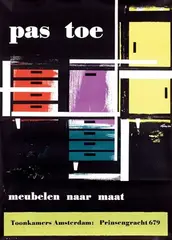 Girolamo Bonini, pastoe meubelen naar maat, 1959, poster