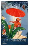 M. Hectepoba, USSR Health Resorts, 1947, poster