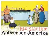 Henri Cassiers, Red Star Line Antwerpen-Amerika, 1899, poster