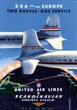 Aage Rasmussen, United Air Lines & SAS USA-Europe, poster