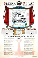 Otto B.U. Mohnike, Gedenk Plaat De vliegtocht Amsterdam-Batavia, 1924, poster