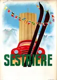 Chiarello, Sestriere (Rallye Int. Torino), 1955, poster