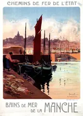 Granville, Bains de Mer de la Manche, 1921, poster