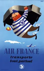 Roland Hugon, Air France transporte tout, partout, 1952, poster