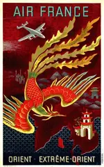 Lucien Boucher, Air France Orient Extrême Orient, 1946, poster