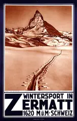 Jean J. Gaberell-Thalwil, Wintersport in Zermatt, poster