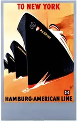 Albert Fuss, HAPAG To New York, 1936, poster