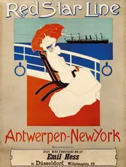 Victor Creten, Red Star Line Antwerpen-NewYork, poster