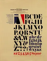 Herb Lubalin, National Type Face Design Competition, (among judges: Lester Beall, Lucian Bernhard), 1965, poster
