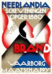 Jan H. Alberda, Neerlandia Scheveningen Brand waarborg Maatschappy, 1929, poster