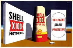 Jacques Richez, Shell X-100 motoroil, 1948, poster