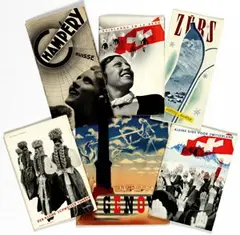 a.o. Herbert Matter, 6 travel and advertising brochures (3 designed by Matter, 1 in Esparanto language), poster