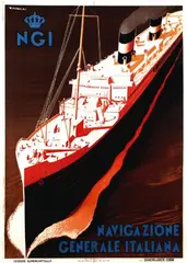 Giuseppe Ricobaldi del Bava, NGI Navigazione, 1930, poster