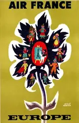 Hervé Morvan, Air France Europe, 1956, poster