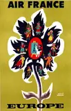 Hervé Morvan, Air France Europe, 1956, poster