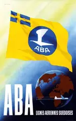 Olle Svensson, ABA Lignes Aeriennes Suedoises, 1947, poster