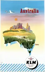 Kees P. van Roemburg, KLM Australia, 1951, poster