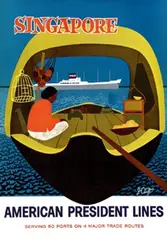 J. Clift, American President Lines Singapore, 1958, poster