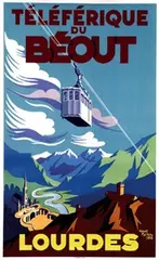 Hubert Mathieu, Téléférique du Béout Lourdes, 1952, poster