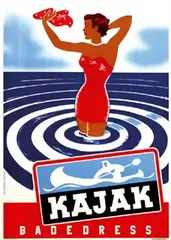 Kajak Badedress by Norbert Ehrenfreund, poster, sold Dec 2006