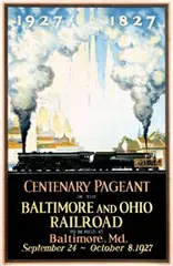 L. Vasser-Elam, Centenary Pageant of the Baltimore and Ohio Railroad, 1927, poster