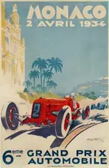 (ps. Georges Hamel) Geo Ham, Grand Prix Automobile Monaco, 1934, poster