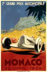 (ps. Georges Hamel) Geo Ham, Grand Prix Automobile Monaco, 1935, poster