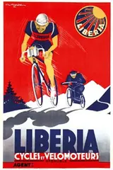 Gaston Gorde, Liberia Cycles et Velomoteurs, 1934, poster