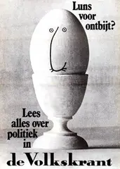 Waldemar Post, De Volkskrant Luns voor ontbijt?, 1969, poster