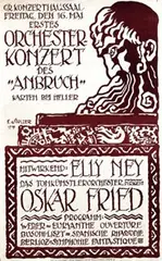 E. Stolzer, Orchester-Konzert des "Anbruch", 1919, poster