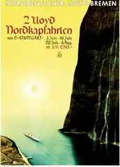 Otto Arpke, Norddeutscher Lloyd Bremen Nordkapfahrten, poster