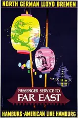 Fritz Schoppe, North German Lloyd Bremen Far East, poster