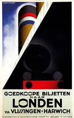 Cassandre, Goedkoope biljetten naar Londen via Vlissingen-Harwich, 1928, poster