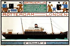 Bart van der Leck, Batavier-Lijn Rotterdam-Londen, 1916, poster