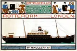 Bart van der Leck, Batavier-Lijn Rotterdam-Londen, 1916, poster