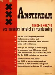 Cees de Wijn, Amsterdam zes maanden herstel en vernieuwing, 1945, poster