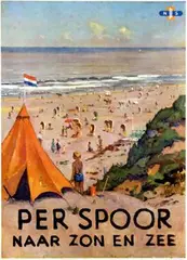 Evert J. Ligtelijn, Nederlandse Spoorwegen Per spoor naar zon en zee, poster