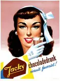 Willy Pot, Jacky de chocoladedrank veruit favoriet!, 1954, poster