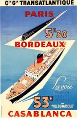 Cie Gle Transatlantique Paris Marseille by Collin Edouard, poster, sold Dec 2005