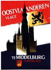 Verbaere Herman, Oostvlaanderen vlagt te Middelburg, 1952, poster
