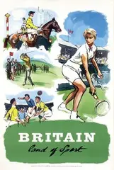 Initials F. M., Britian land of Sport, 1955, poster