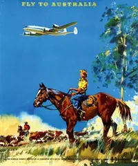 Wootton Frank, BOAC Fly to Australia, 1950, poster