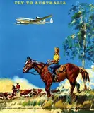 Wootton Frank, BOAC Fly to Australia, 1950, poster