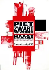 Kuiper Jan, Haags gemeentemuseum Piet Zwart ontwerper, 1973, poster