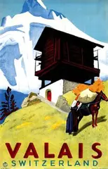 Hermès Eric, Valais Switzerland, 1938, poster