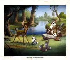 Disney Walt, Forest secrets, told by Thumper to Bambi, poster