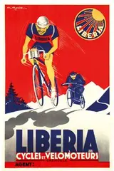 Gorde Gaston, Liberia Cycles et Velomoteurs, 1934, poster