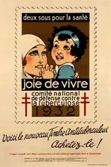 Vincent René, joie de vivre contre la tuberculose, 1932, poster