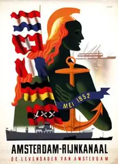 Doeve Eppo, Amsterdam-Rijnkanaal, 1952, poster