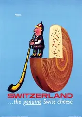 Leupin Herbert, Swiss cheese Switzerland, 1967, poster